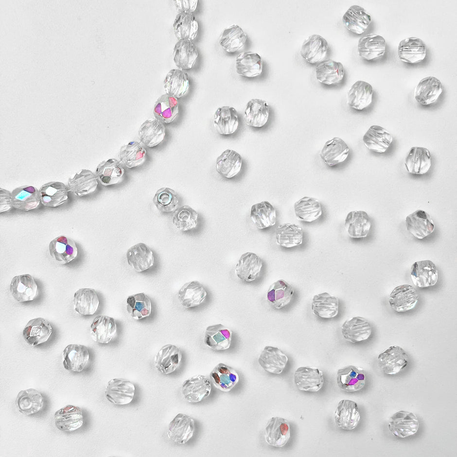 (CZ13) 4mm Fire-Polished Beads - Czech Glass Beads for Jewelry Making