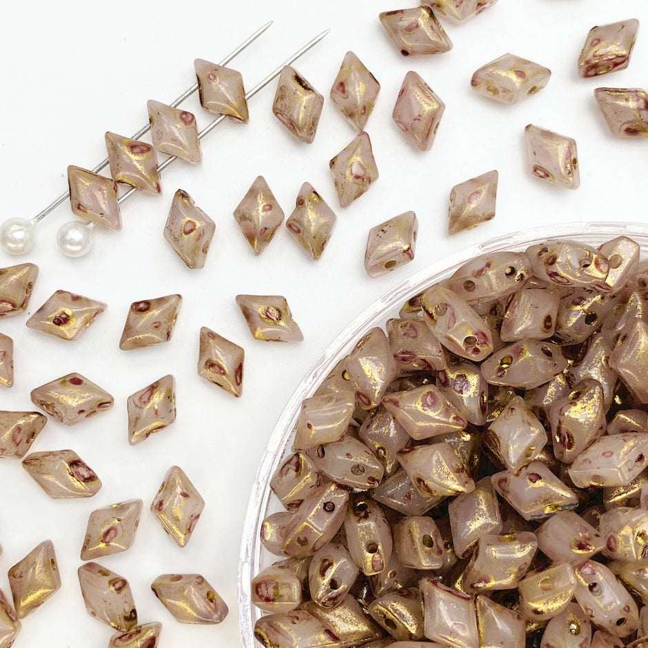 Picasso 2-hole Diamond-Duo Glass Beads For Jewelry Making