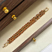 Amber Sunset Artisan Bracelet | Picasso Crystal Bicone & Toho Beadwork with 18K Gold Pave Clasp