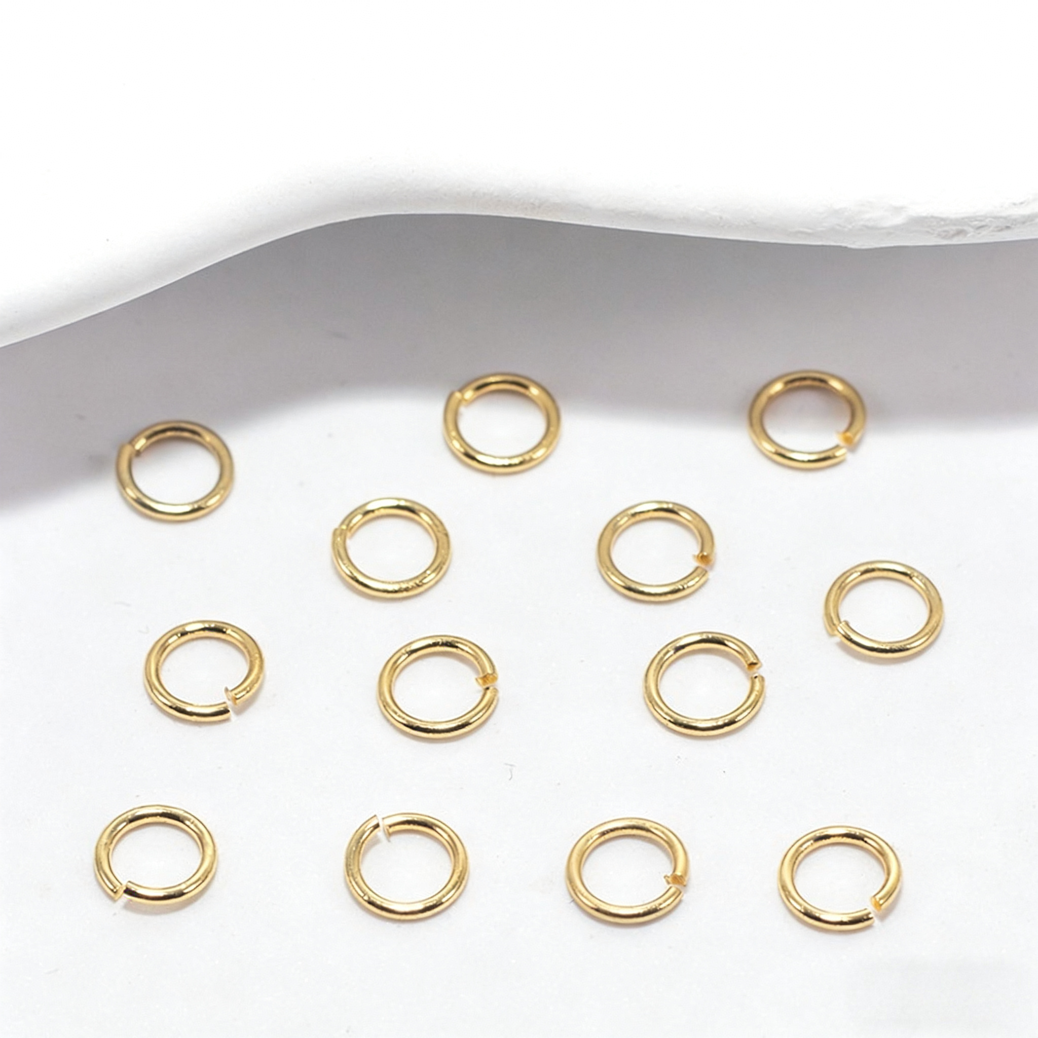 18K Gold Smooth Jump Rings - Durable Split Rings for Bracelet & Necklace Making