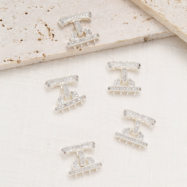 Luxury Micro Pave Zirconia Multi-Strand Clasp - 18K Gold Plated Jewelry Connector