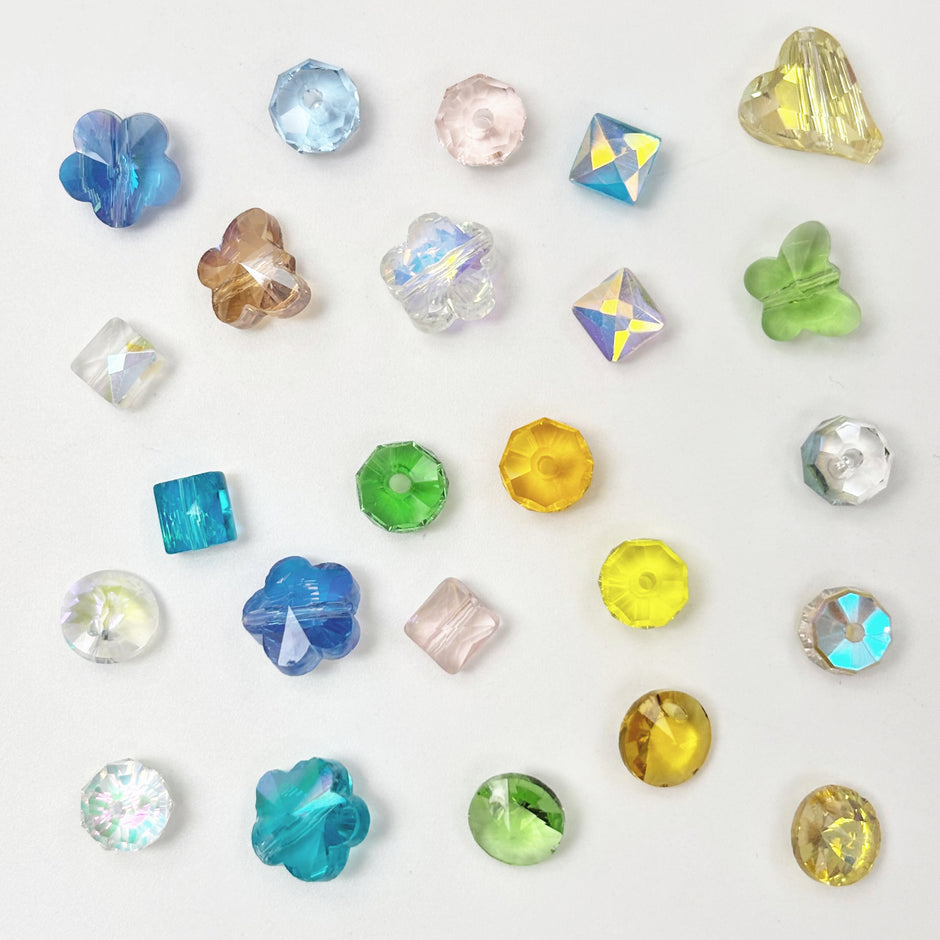 (T9) Promotion K9 Crystal Mixed Color & Style Loose Beads, DIY Jewelry Supplies