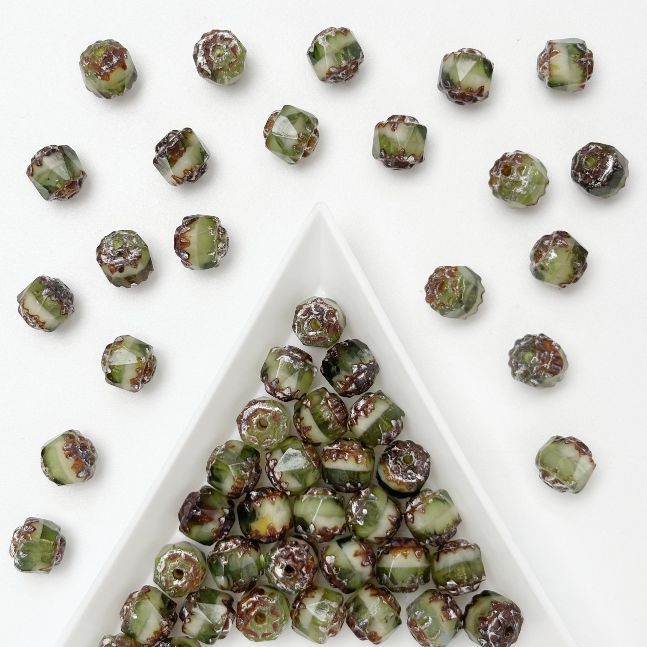 (CZ1) 6mm Czech Glass Pinecone Beads, DIY Jewelry Supplies