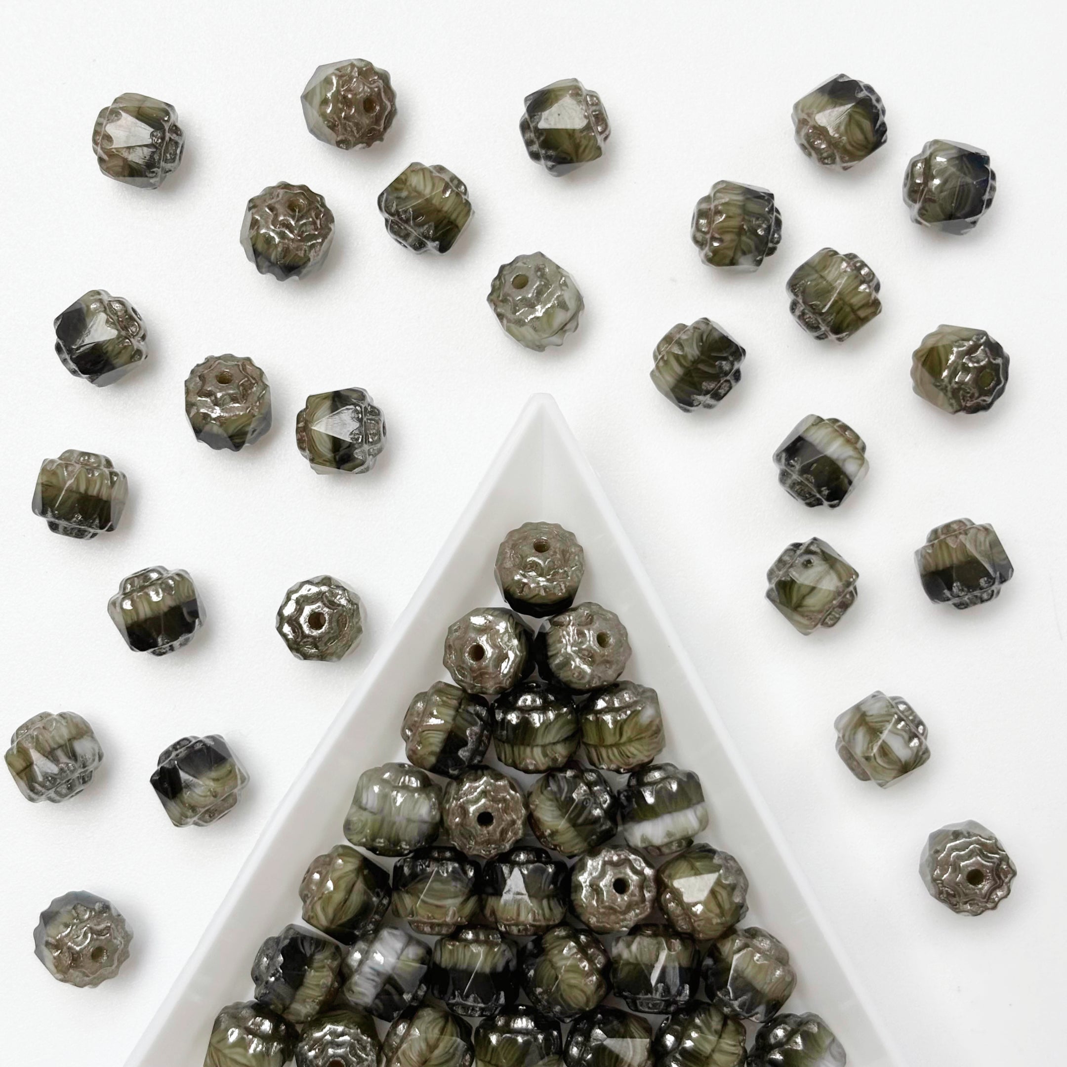 (CZ1) 6mm Czech Glass Pinecone Beads, DIY Jewelry Supplies