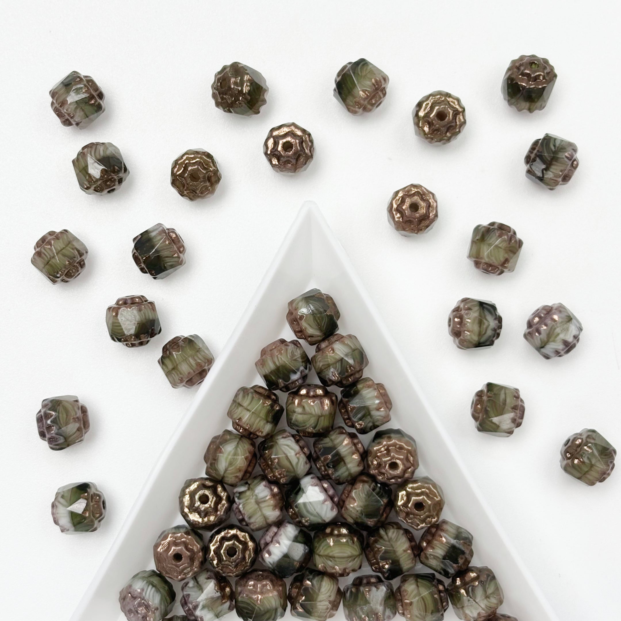 (CZ1) 6mm Czech Glass Pinecone Beads, DIY Jewelry Supplies