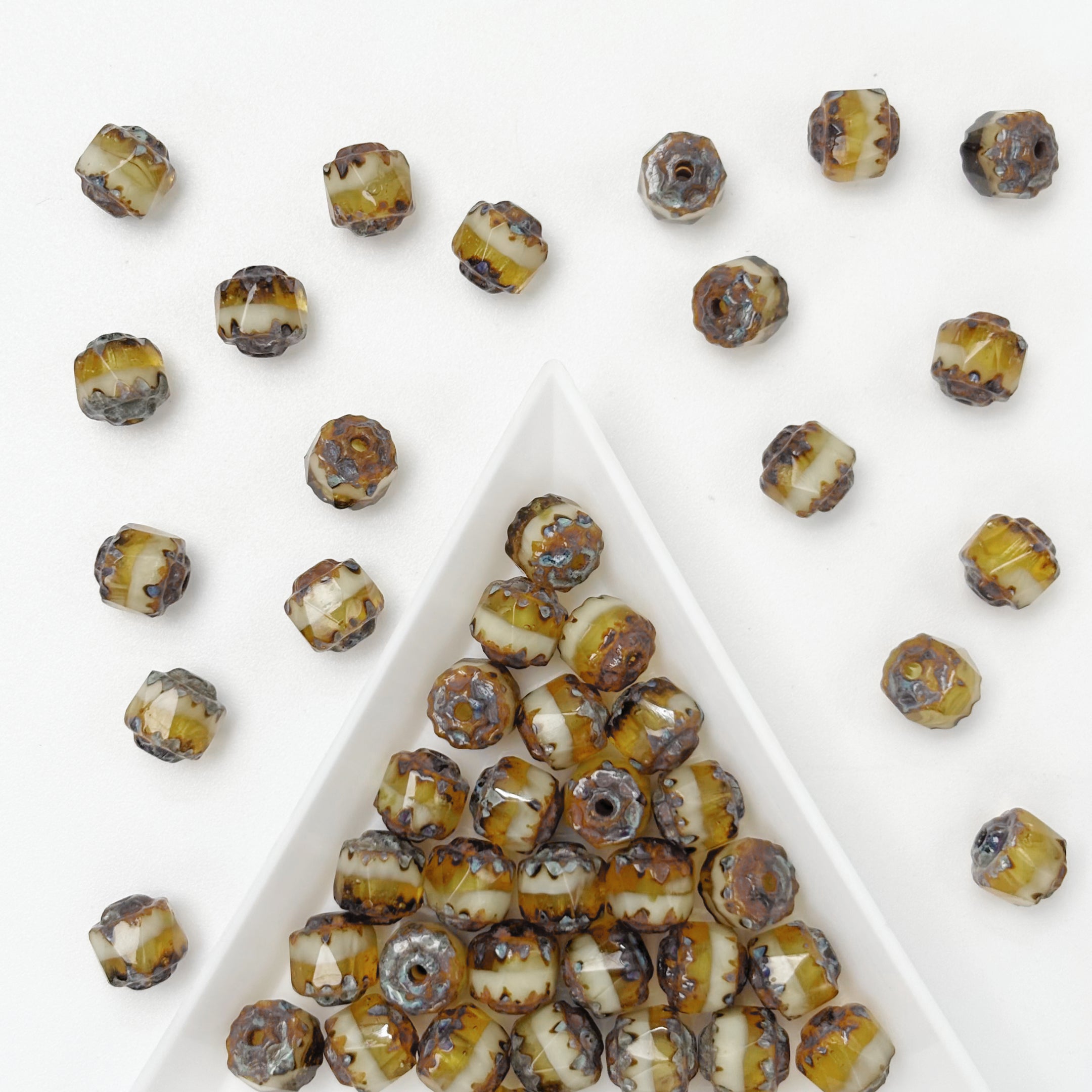 (CZ1) 6mm Czech Glass Pinecone Beads, DIY Jewelry Supplies