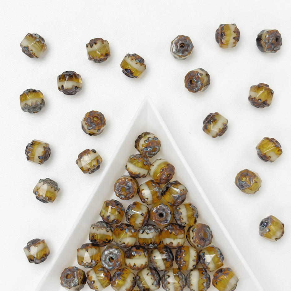 (CZ1) 6mm Czech Glass Pinecone Beads, DIY Jewelry Supplies