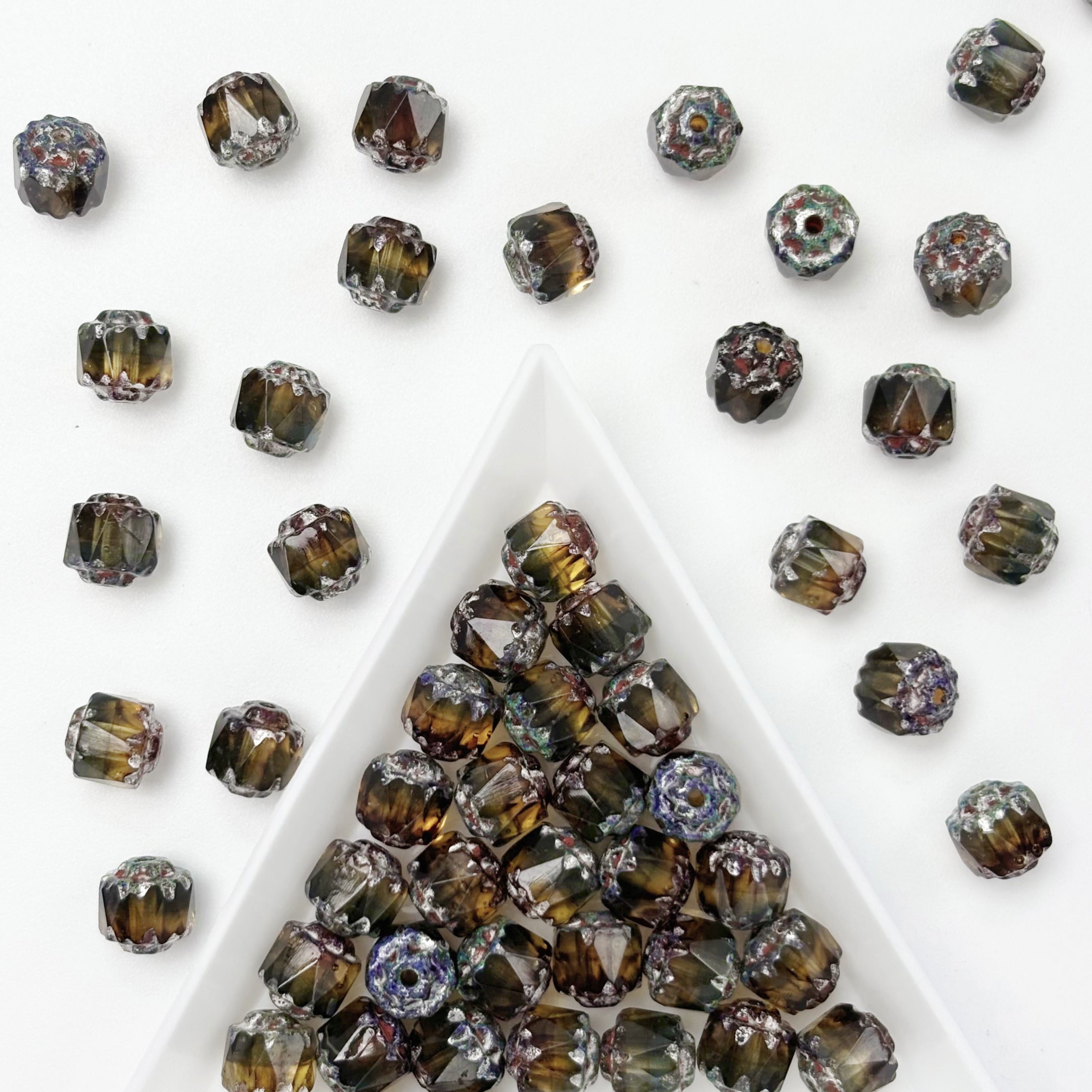 (CZ1) 6mm Czech Glass Pinecone Beads, DIY Jewelry Supplies