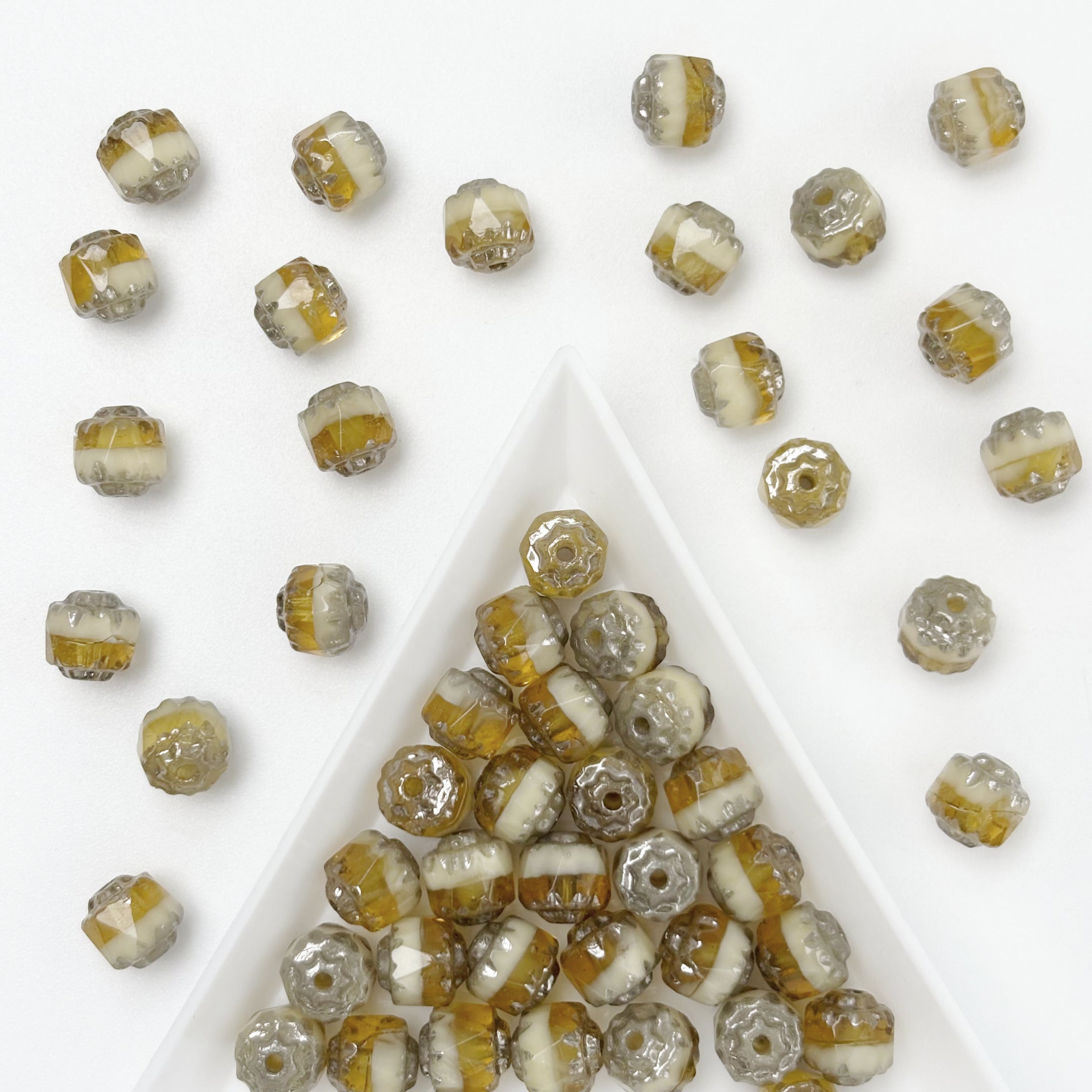 (CZ1) 6mm Czech Glass Pinecone Beads, DIY Jewelry Supplies