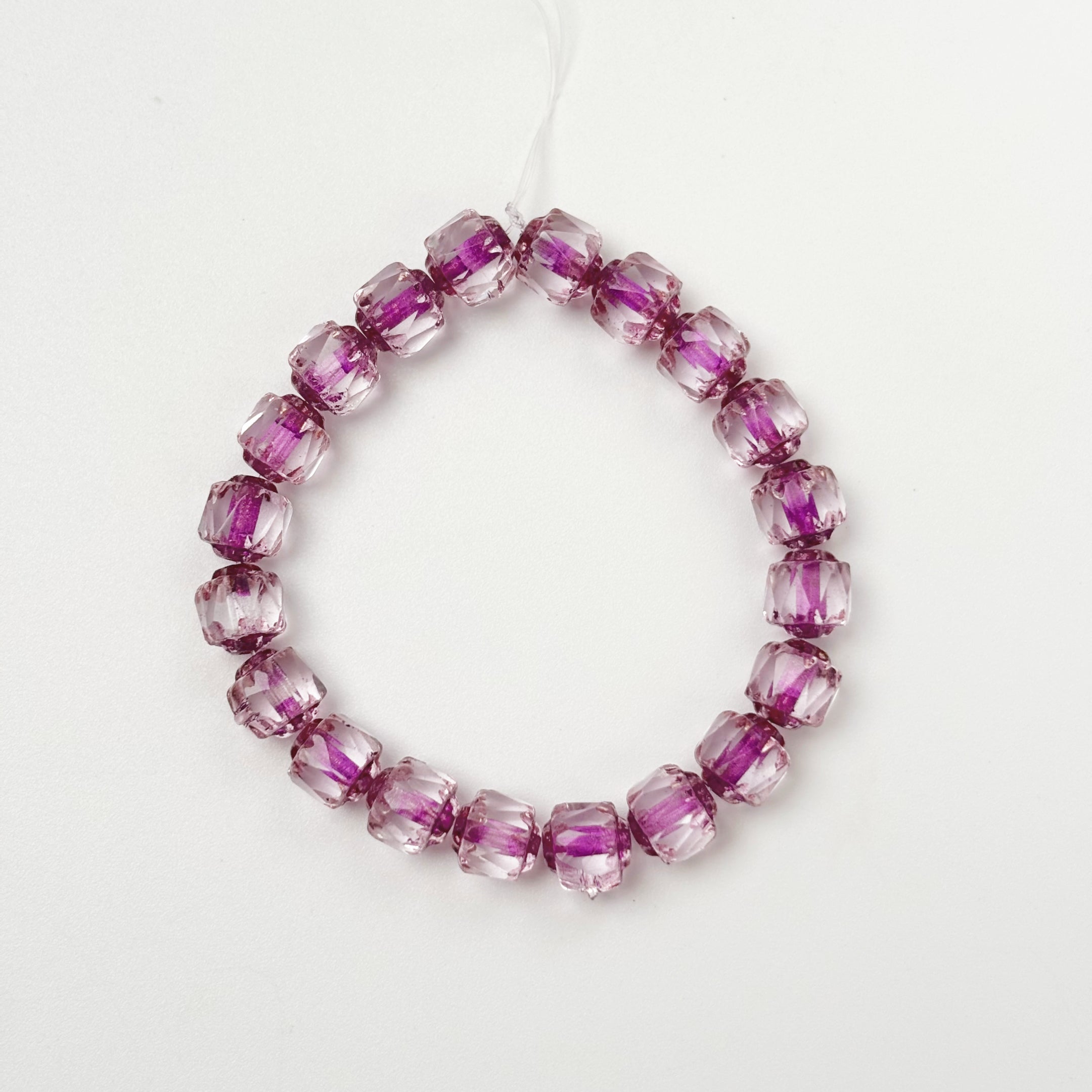 (CZ15) 6mm Czech Pinecone Edge Chunky Beads - Czech Glass Faceted Beads for Jewelry Making