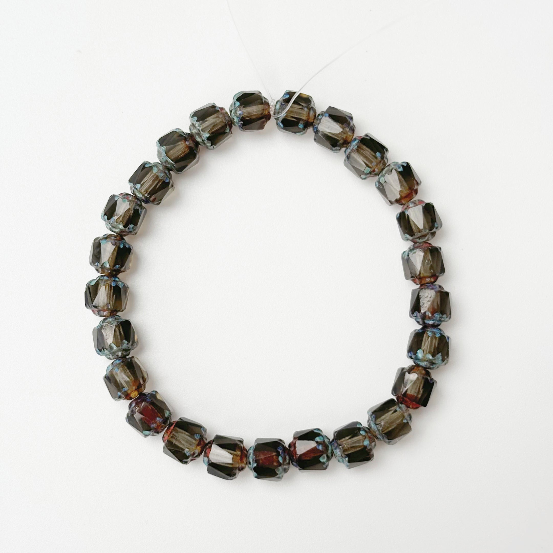 (CZ15) 6mm Czech Pinecone Edge Chunky Beads - Czech Glass Faceted Beads for Jewelry Making