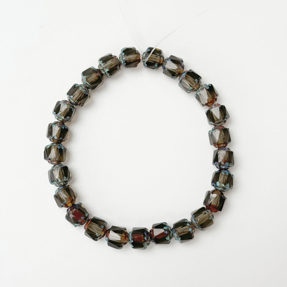 (CZ15) 6mm Czech Pinecone Edge Chunky Beads - Czech Glass Faceted Beads for Jewelry Making