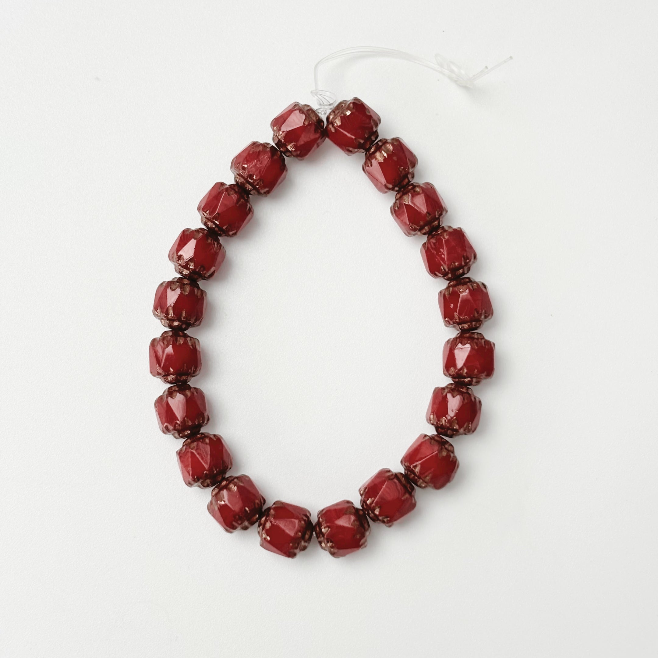 (CZ15) 6mm Czech Pinecone Edge Chunky Beads - Czech Glass Faceted Beads for Jewelry Making