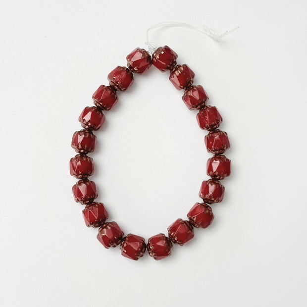 (CZ15) 6mm Czech Pinecone Edge Chunky Beads - Czech Glass Faceted Beads for Jewelry Making