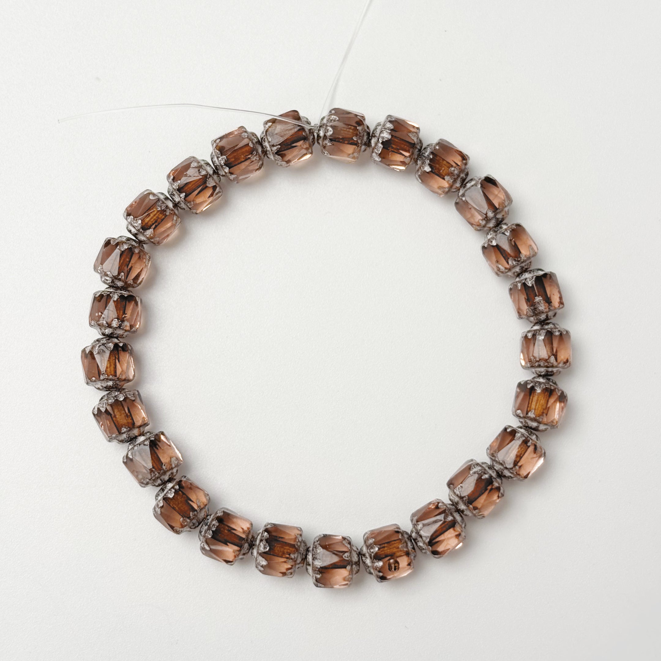 (CZ15) 6mm Czech Pinecone Edge Chunky Beads - Czech Glass Faceted Beads for Jewelry Making