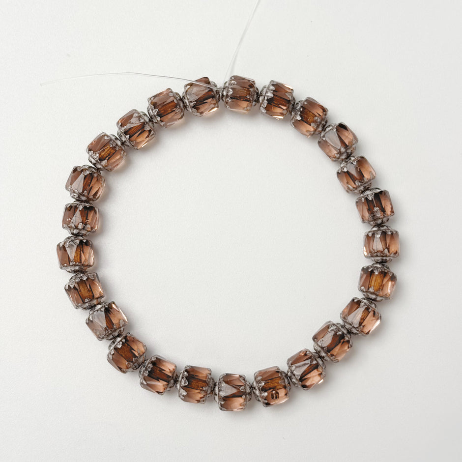 (CZ15) 6mm Czech Pinecone Edge Chunky Beads - Czech Glass Faceted Beads for Jewelry Making