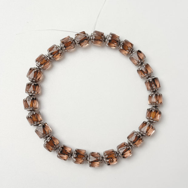 (CZ15) 6mm Czech Pinecone Edge Chunky Beads - Czech Glass Faceted Beads for Jewelry Making