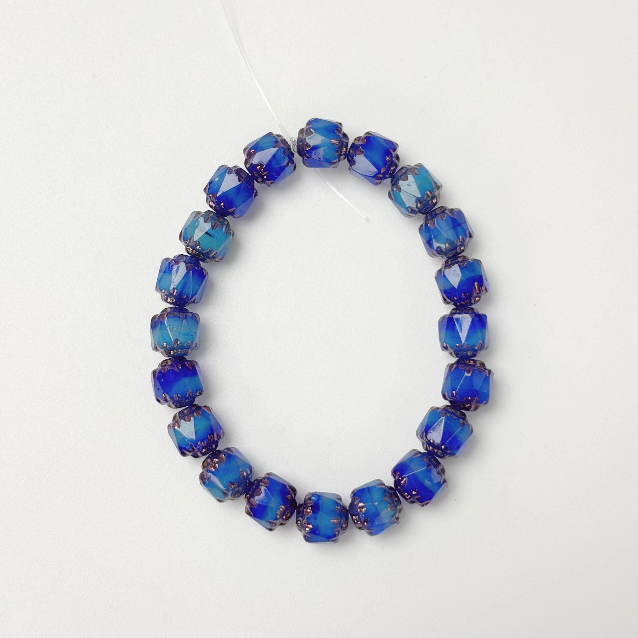 (CZ15) 6mm Czech Pinecone Edge Chunky Beads - Czech Glass Faceted Beads for Jewelry Making