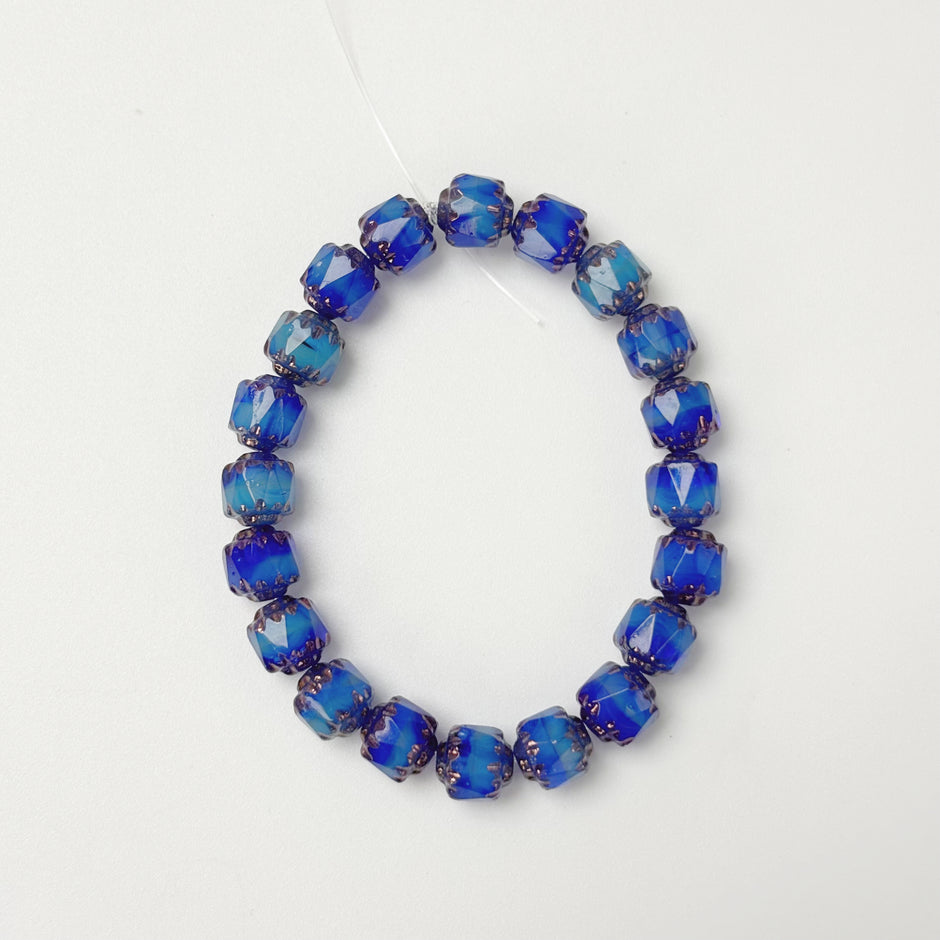 (CZ15) 6mm Czech Pinecone Edge Chunky Beads - Czech Glass Faceted Beads for Jewelry Making