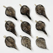 (CZ17) Czech Glass Leaf Pendants - Textured 3D Charms with Brass Loops DIY Jewelry Making