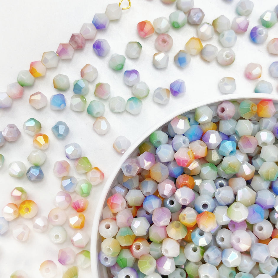 Mixed 4mm Picasso Bicone Glass Beads | Retro Customized colours for Jewelry Making