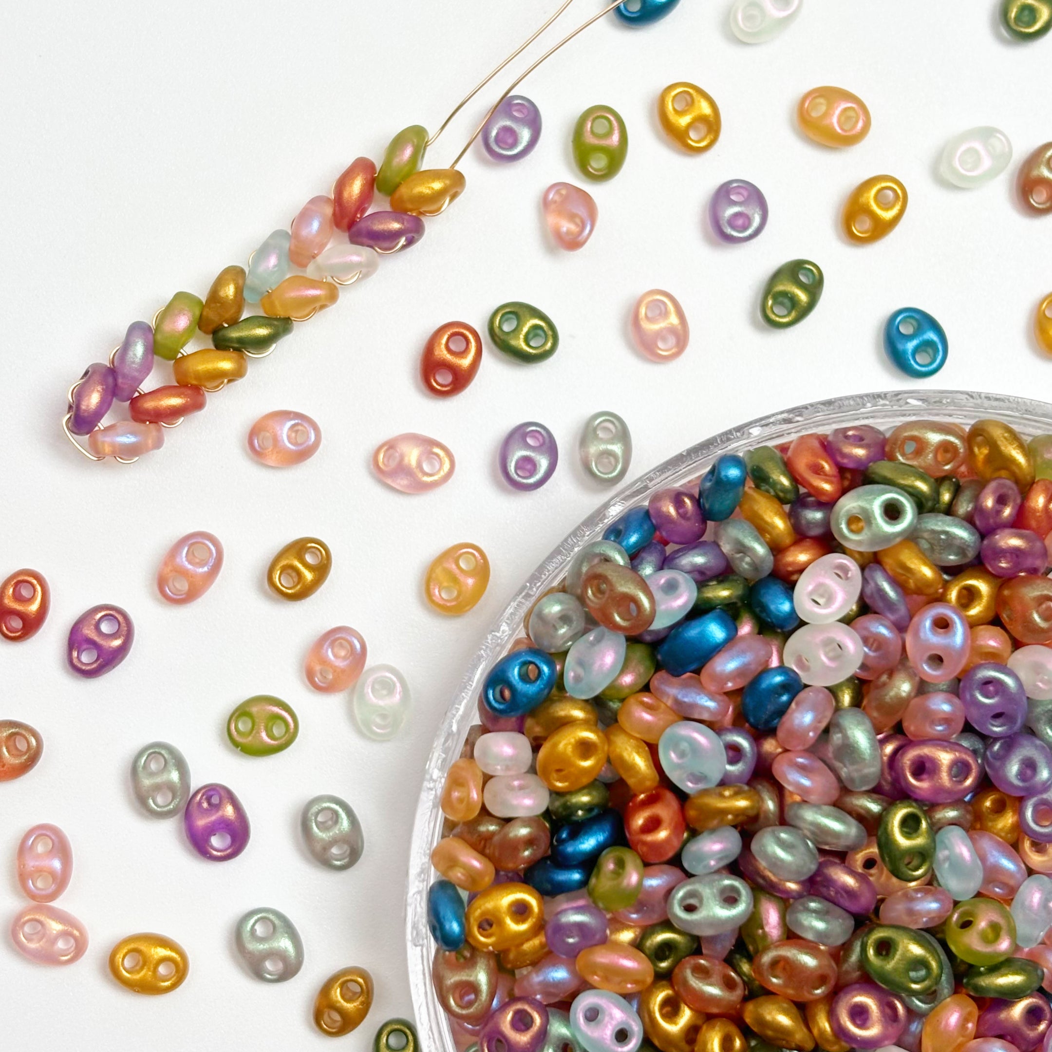 (T1) 2.5*5mm Pearlescent Mixed Color Super Duo Beads Glass Seed Beads For DIY Jewelry Making