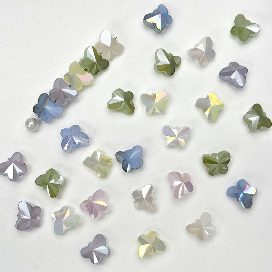 Promotion Mixed 8mm High-Temp Electroplated Butterfly Crystal Glass Loose Beads, DIY Jewelry Supplies
