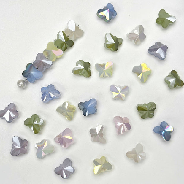 Promotion Mixed 8mm High-Temp Electroplated Butterfly Crystal Glass Loose Beads, DIY Jewelry Supplies