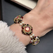 Vintage Ruby Glow | Handwoven Orange Red CZ Paved Bracelet with Bicone, TOHO Seed Beads & 18K Gold Plated Micro Pave Clasp