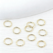 (JF11) Twisted Open Jump Rings - 18K Real Gold Color Retention Textured Connectors