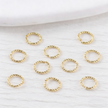 (JF11) Twisted Open Jump Rings - 18K Real Gold Color Retention Textured Connectors