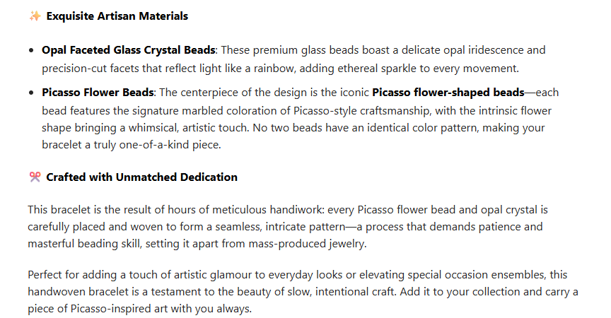 Picasso Hawaiian Flower Bracelet - Opal Faceted Glass Crystal Handmade Jewelry