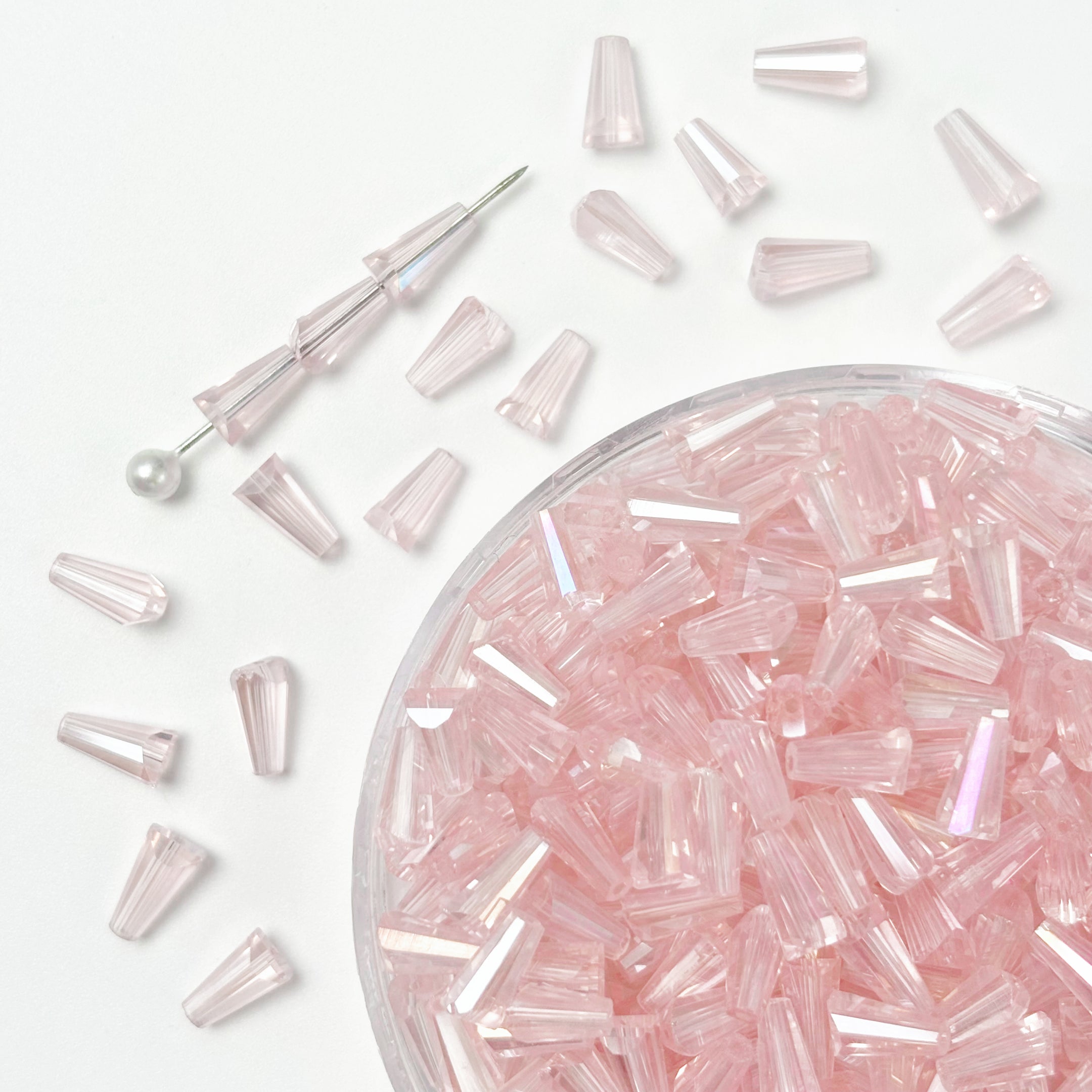 (T21) 6mm Tiny Triangle Beads – Faceted Small Beads for DIY Jewelry Making