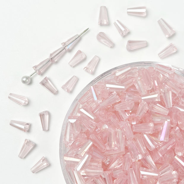 (T21) 6mm Tiny Triangle Beads – Faceted Small Beads for DIY Jewelry Making